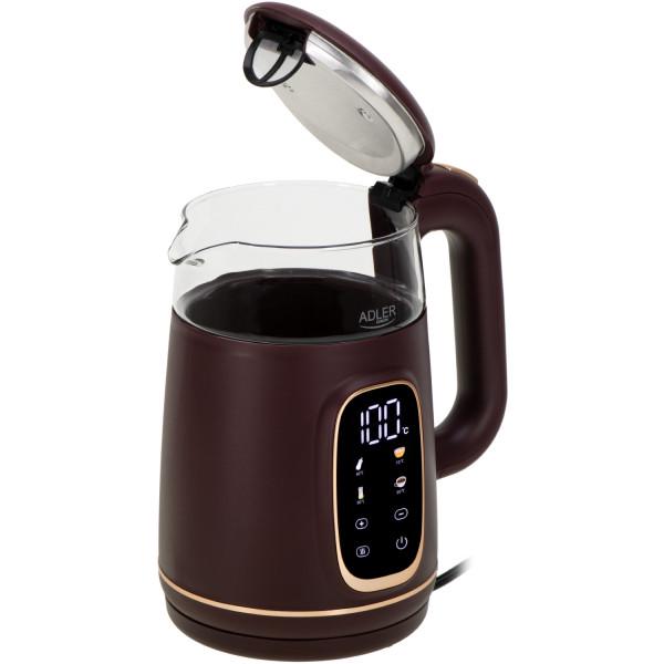 Електрочайник Adler AD 1305 скляний з установкою температури 2200 Вт 1,7 л Burgundy (AD1305BU) - фото 3 Електрочайник Adler AD 1305 скляний з установкою температури 2200 Вт 1,7 л Burgundy (AD1305BU) - фото 3