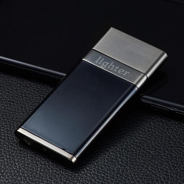 Запальничка SUNROZ DK-110 Ultra Thin портативна електронна акумуляторна USB Чорний (SUN4212)