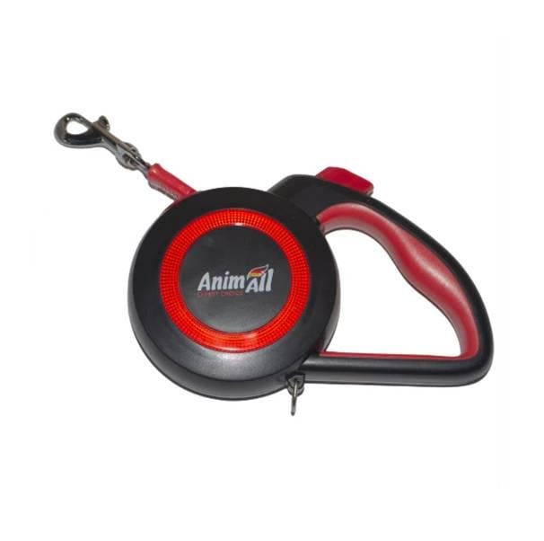 Поводок-рулетка AnimAll Reflector MS7110-3M S до 15 кг 3 м Красный/Черный (4820224500447)