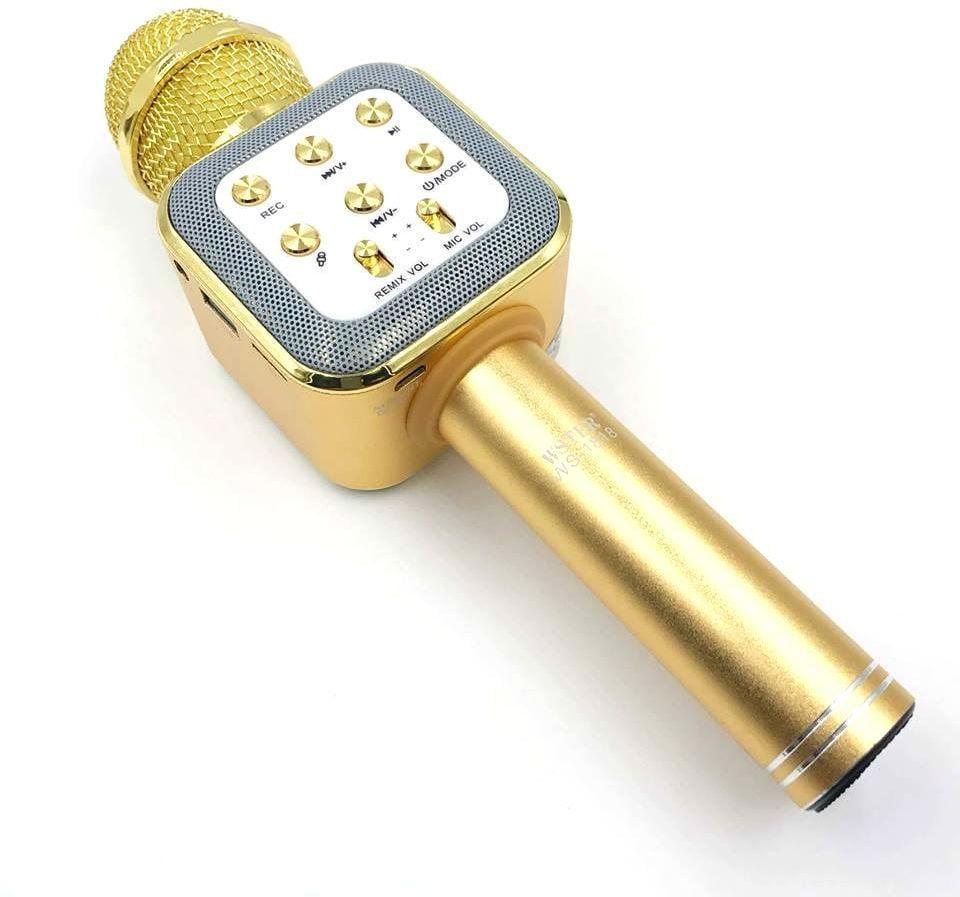 Беспроводной микрофон караоке WS 1818 1800 мАч Bluetooth 3 Вт Золотой