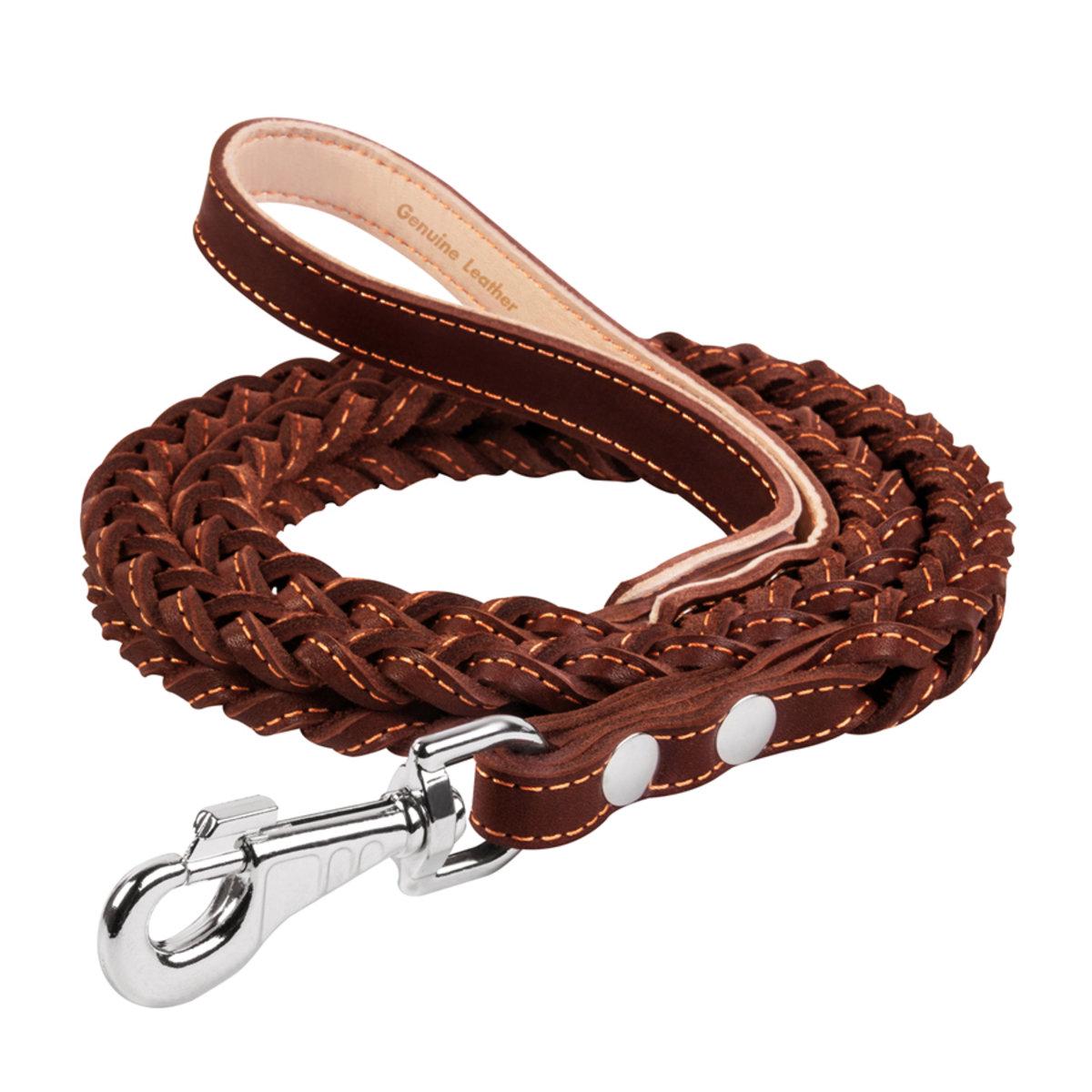 Поводок плетеный Collar двойная коса 14 мм 122 см Коричневый