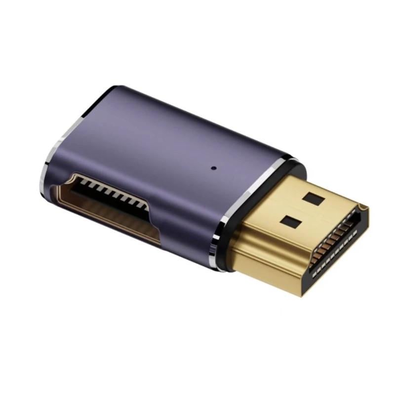 Переходник-адаптер SUNROZ HDMI-HDMI M/F LED Metal v2.1 48Gbps 8К A8K-03 (A-48694)