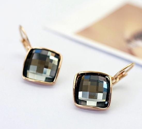 Серьги с кристаллами Сваровски Italina 85248 Мокрого асфальта