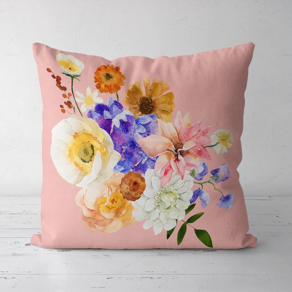 Подушка декоративная Presentville Soft Гортензии ромашки герберы 45x45 см (45PST_23M074)