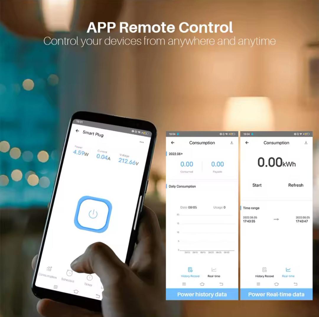 Розумна розетка із Wi-Fi та Bluetooth 20А таймером та моніторингом розходу енергії (2571833444) - фото 4