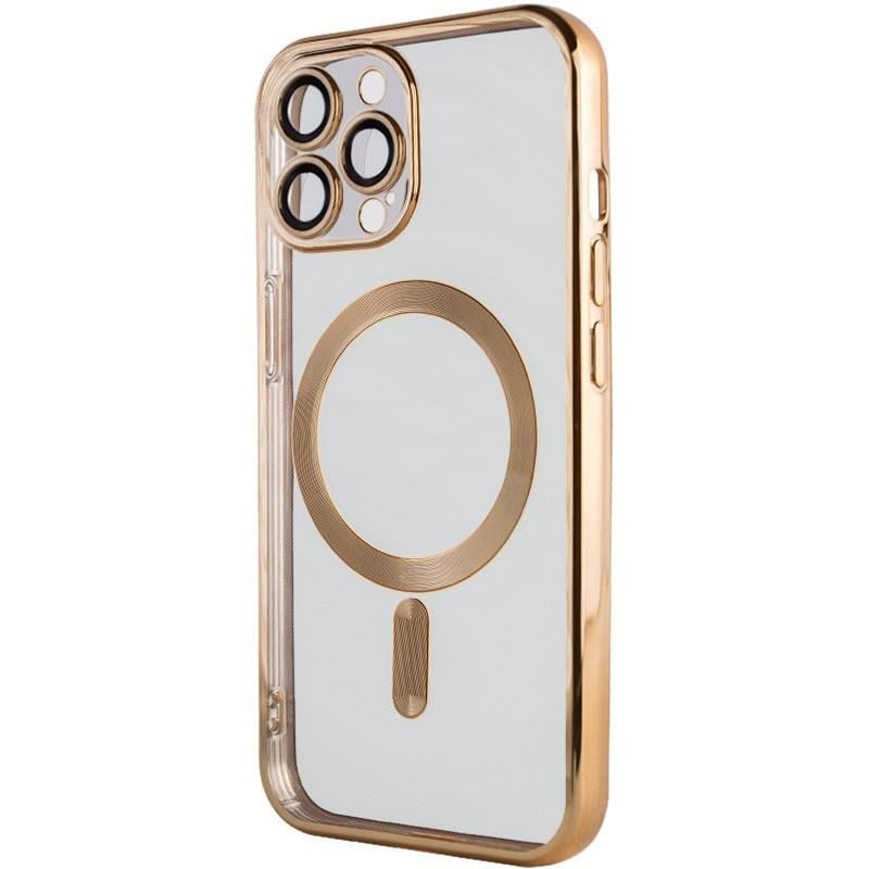 Хромований Чохол Magnetic з Технологією MagSafe + захист камери для Apple iPhone 15 Pro Max (6.7") Gold - фото 2