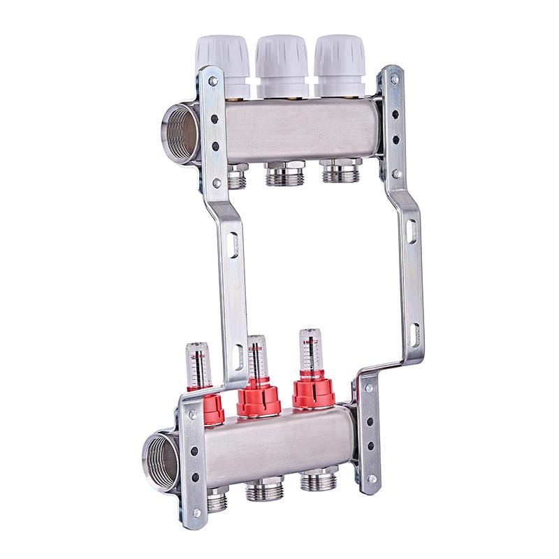 Коллекторный блок с расходомерами Nolf NF.2100-03S корпус нержавеющая сталь 1"x3 (NF3017) - фото 2 Коллекторный блок с расходомерами Nolf NF.2100-03S корпус нержавеющая сталь 1"x3 (NF3017) - фото 2