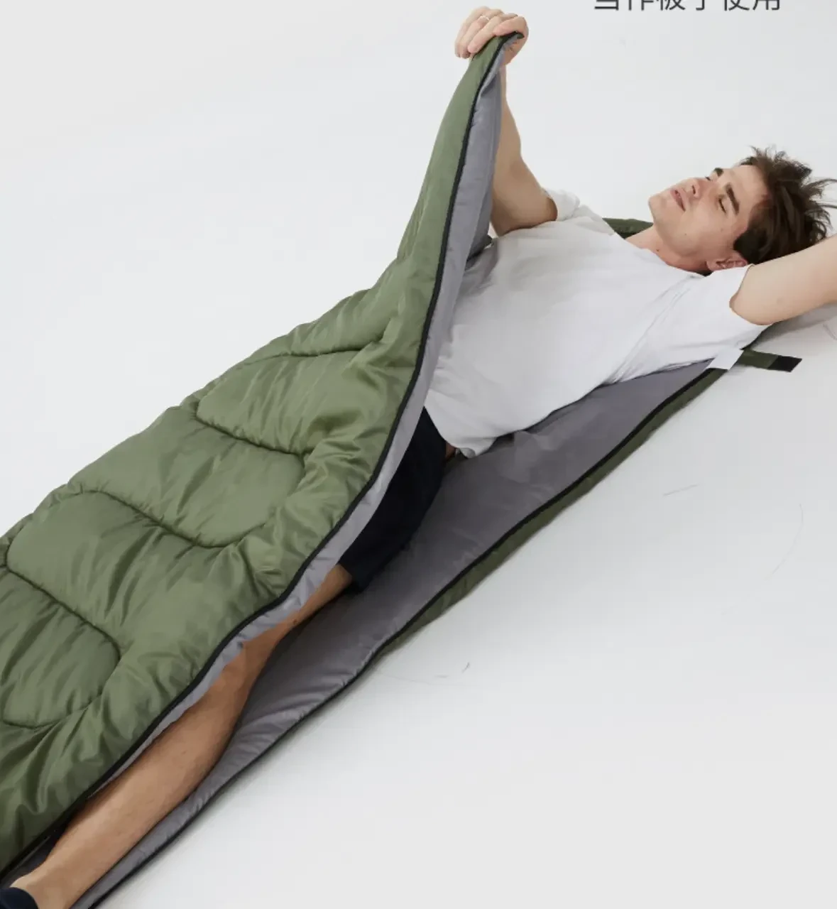 Спальний мішок теплий туристичний для риболовлі із капюшоном - фото 3