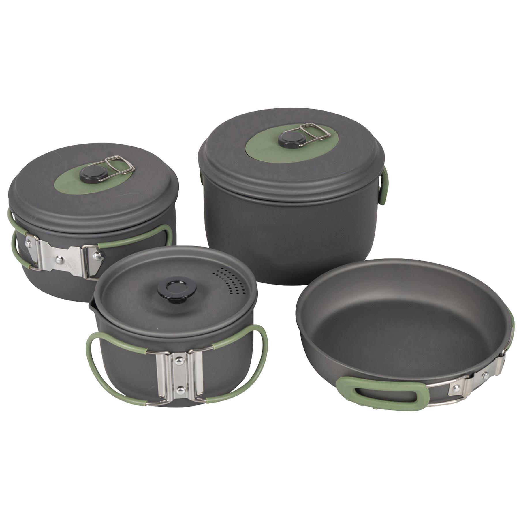 Набор посуды Bo-Camp Explorer 4 Pieces 19 Hard Anodized Grey/Green (2200241) - фото 2