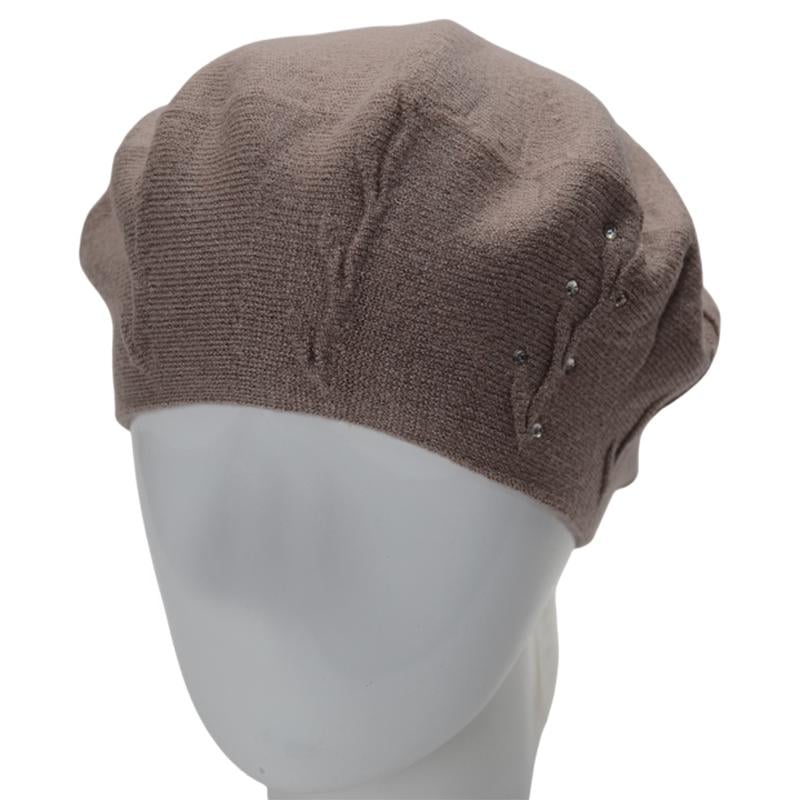 Берет жіночий подвійний Lirus Гілка віскозний універсальний Горіховий (295479)