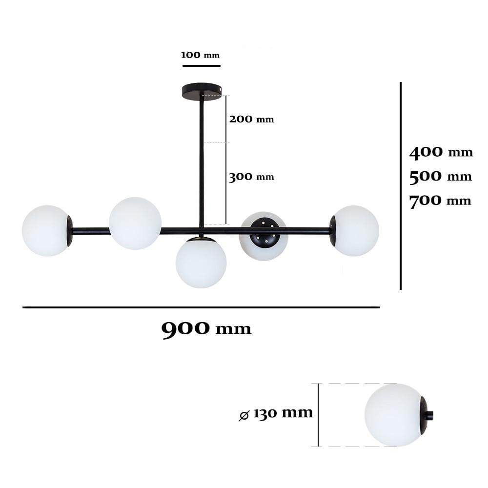 Люстра 7529906-5 BK+WH Черный/Белый (LVS4734) - фото 2 Люстра 7529906-5 BK+WH Черный/Белый (LVS4734) - фото 2