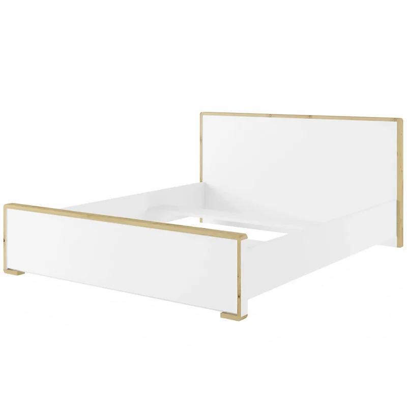 Ліжко двоспальне Gerbor Бука LOZ160 1700х2120х900 мм з ламелевим каркасом без матраца Німфея альба/Дуб артизан Ліжко двоспальне Gerbor Бука LOZ160 1700х2120х900 мм з ламелевим каркасом без матраца Німфея альба/Дуб артизан