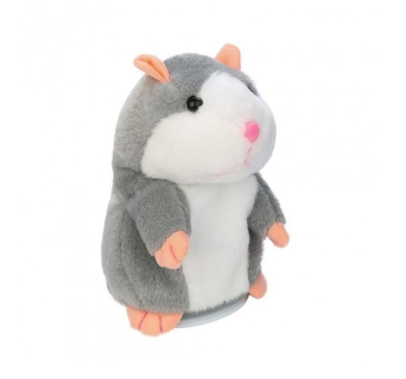 Мягкая игрушка Хомяк повторюшка Серый
