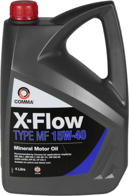 Моторное масло автомобильное COMMA X-FLOW TYPE MF 15W-40 4 л (XFMF4L)