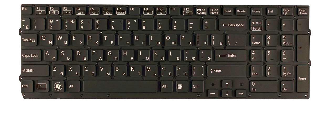 Клавіатура для ноутбука Sony Vaio VPC-CB Black Клавіатура для ноутбука Sony Vaio VPC-CB Black