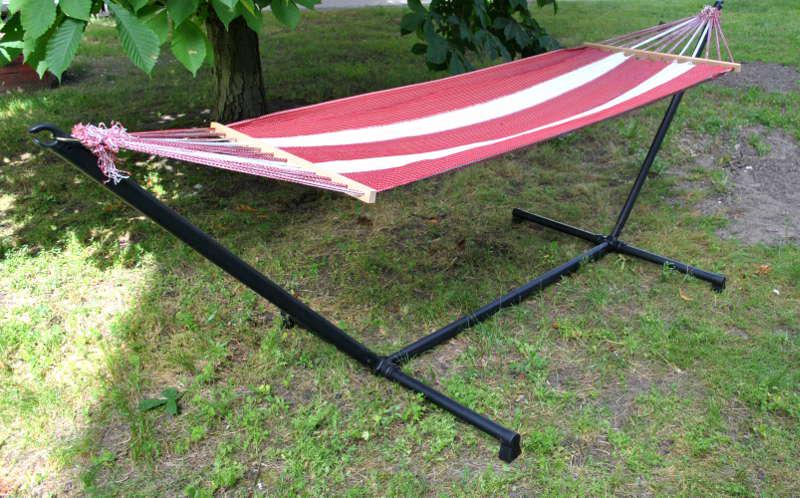 Гамак La Rete А1013 из нейлона 320х80 см Бело-бордовый (2667) - фото 3