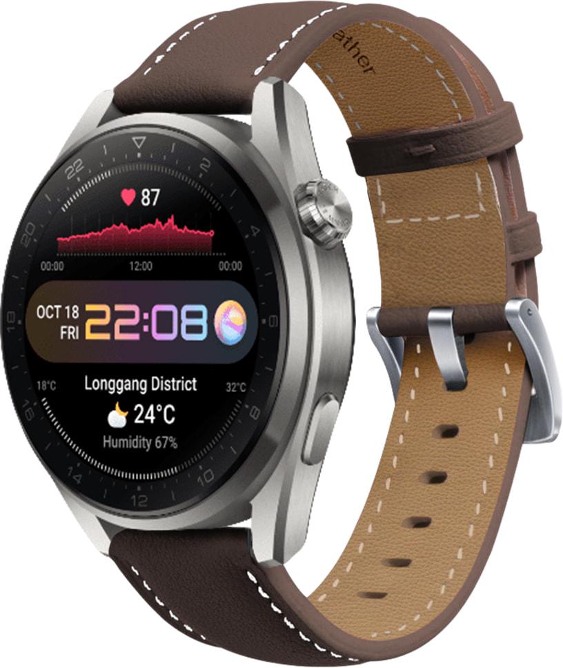 Ремінець шкіряний Folsa для Huawei Watch 3 Pro Dark Brown (31550-05)