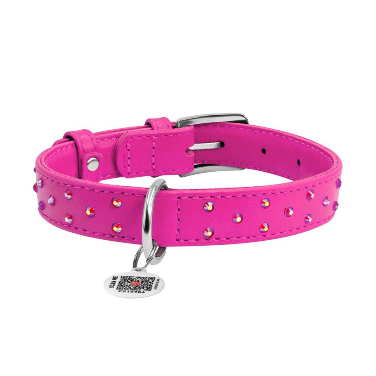 Ошейник для собак кожаный Waudog Glamour с QR паспортом/клеевыми стразами 25 мм х 38-49 см Розовый (32797 Col) Ошейник для собак кожаный Waudog Glamour с QR паспортом/клеевыми стразами 25 мм х 38-49 см Розовый (32797 Col)