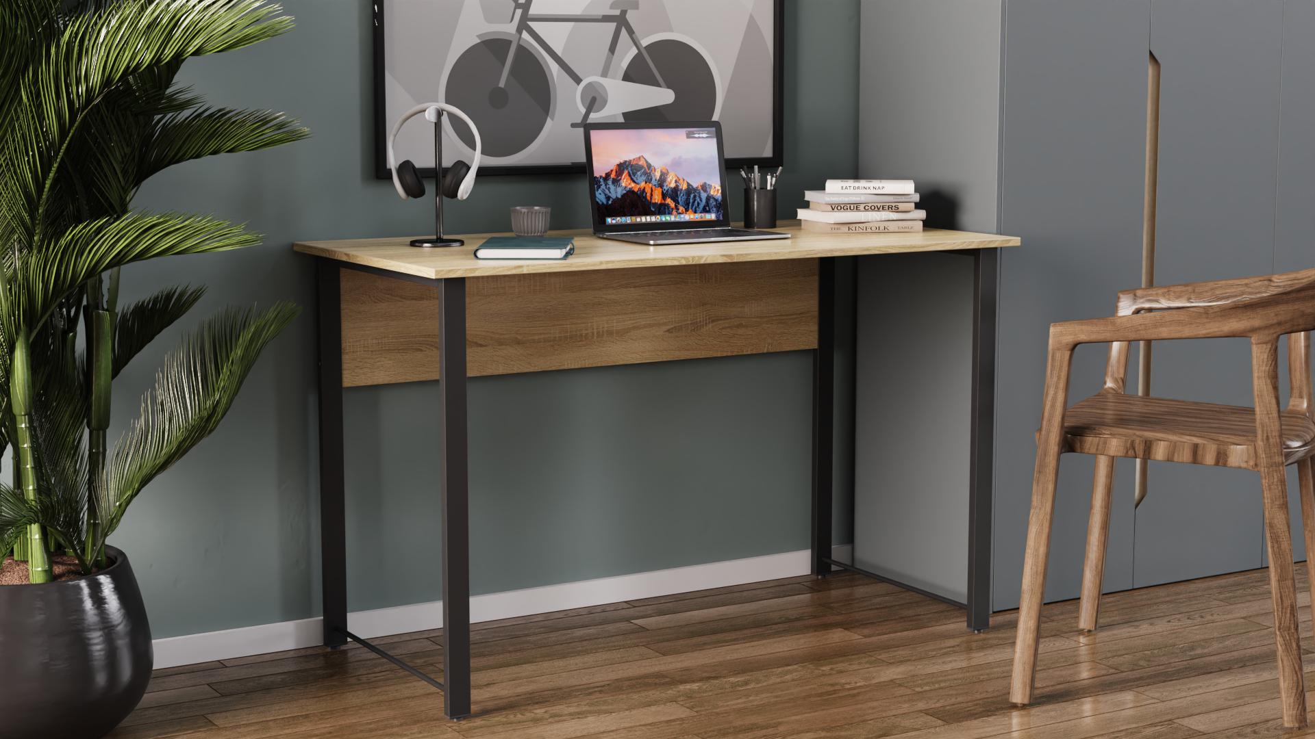 Комп'ютерний стіл Ferrum-decor Курт ДСП 16 мм 75x140x70 см Чорний/Дуб Сонома (FRD-103943) - фото 1 Комп'ютерний стіл Ferrum-decor Курт ДСП 16 мм 75x140x70 см Чорний/Дуб Сонома (FRD-103943) - фото 1