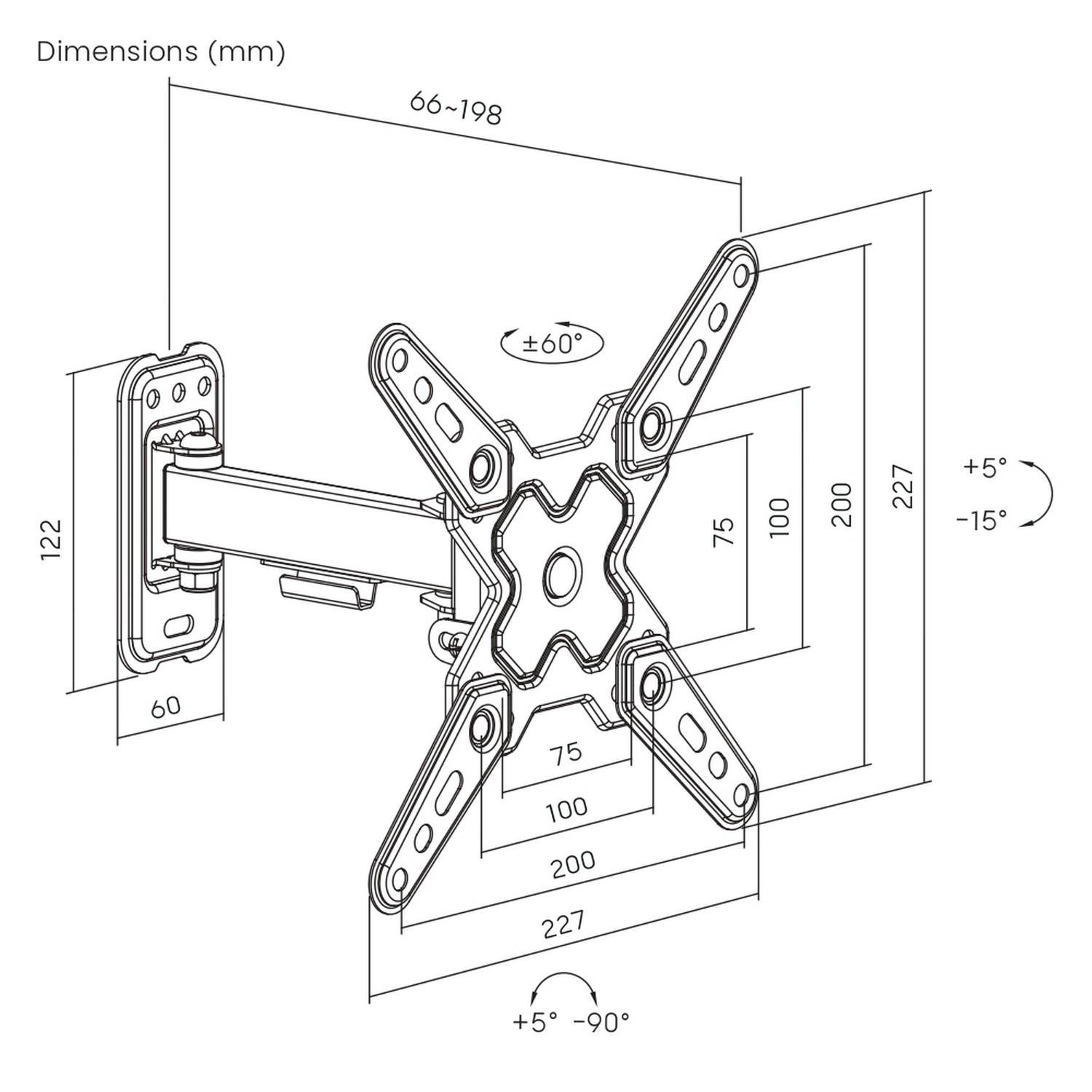 Кріплення для телевізора Brateck LDA40-221 13-43" (29550934) - фото 2 Кріплення для телевізора Brateck LDA40-221 13-43" (29550934) - фото 2