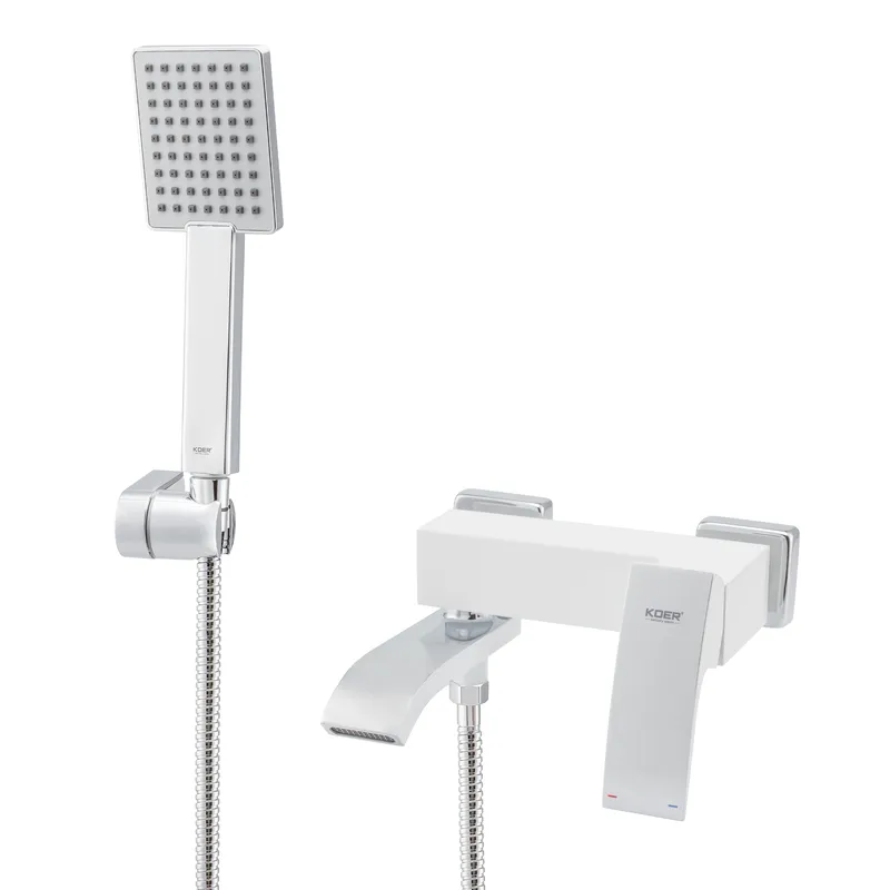 Смеситель для ванной KOER KB-41007-04 с коротким изливом White Chrome (KR5157) Смеситель для ванной KOER KB-41007-04 с коротким изливом White Chrome (KR5157)