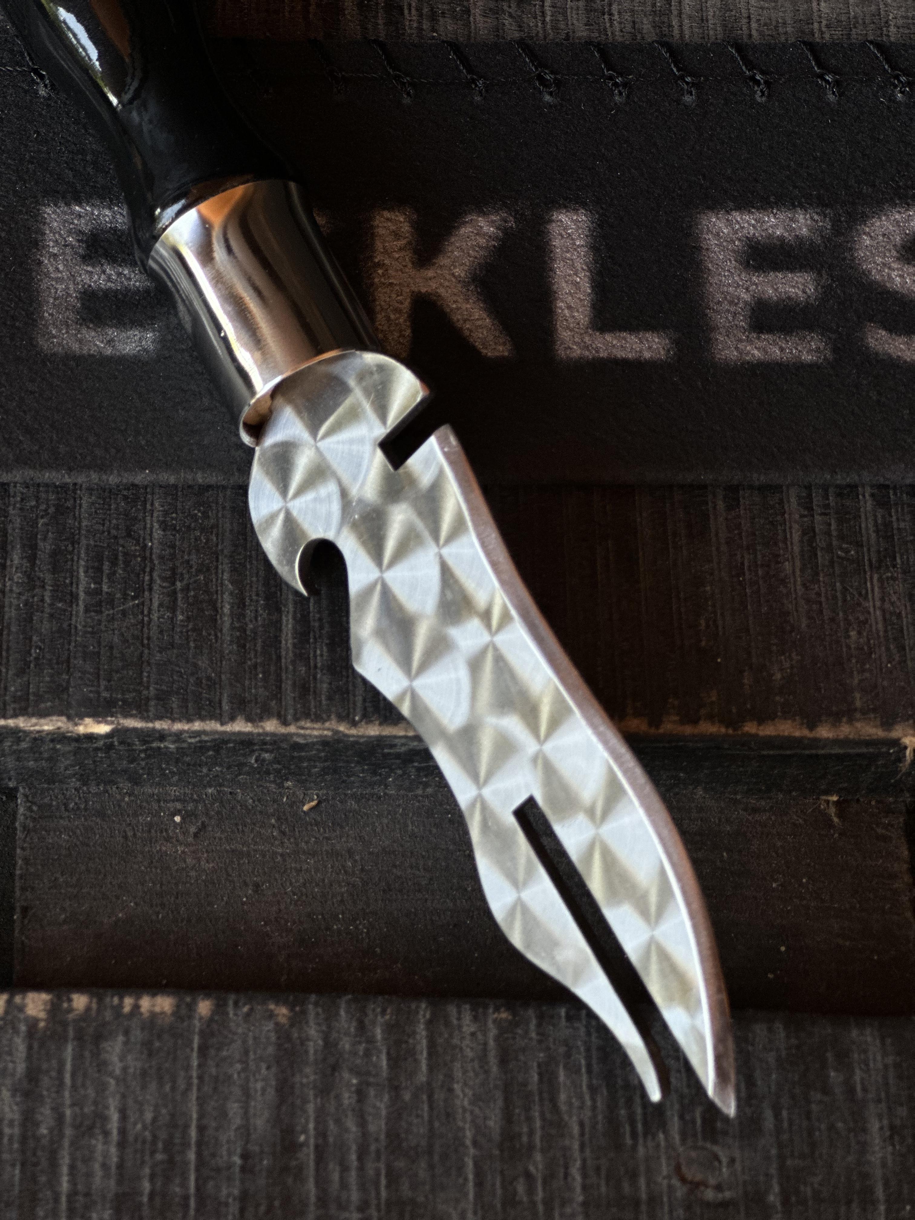 Ніж-виделка для зняття м'яса Reckless Vavilon преміум з дерев'яною ручкою 28х3 см - фото 2 Ніж-виделка для зняття м'яса Reckless Vavilon преміум з дерев'яною ручкою 28х3 см - фото 2