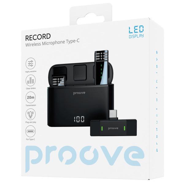 Беспроводной петличный микрофон Proove Record Wireless Microphone Type-C Black - фото 2