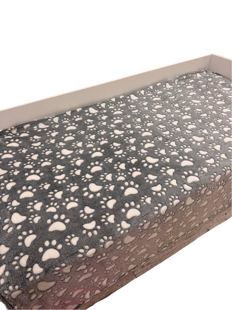 Светящийся плед Лапки флисовый 150х200 см Серый (Д-am-pled-svet-002)