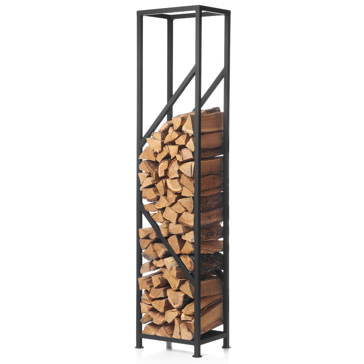 Дровница-стойка в стиле лофт Vican Vertical 2000x300x400 мм металлическая Черный (91022)
