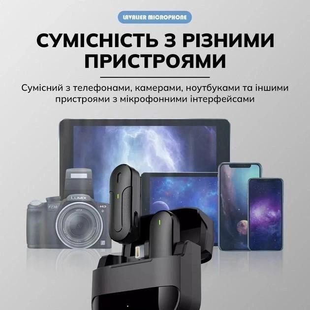Беспроводной микрофон Veron M8-C с зарядным кейсом/ с ресивером USB-C (M8-C-888) - фото 6
