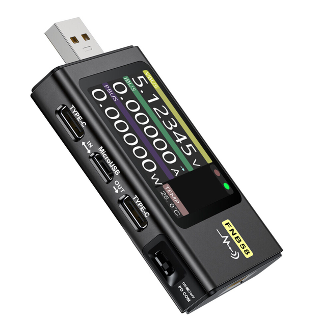 Тестер FNIRSI FNB58 USB вольтметр/амперметр (ART-15116)