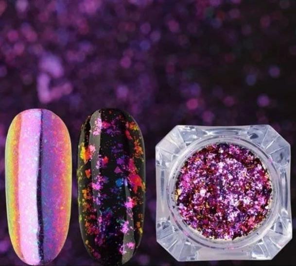 Пластівці Юкі кольорова голографіка Рожевий (1431221022)