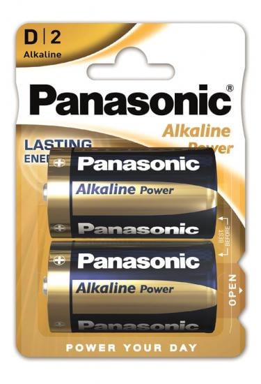 Батарейки щелочные Panasonic Alkaline Power D/LR20 2 шт. (ERC-LR20REB/2BP)