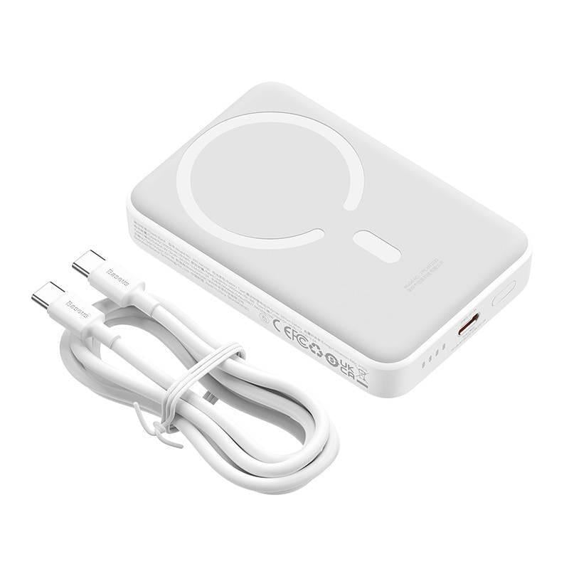 Повербанк BASEUS Magnetic Mini Wireless Fast Charge 30W 10000 mAh White (PPCX110202) - фото 5