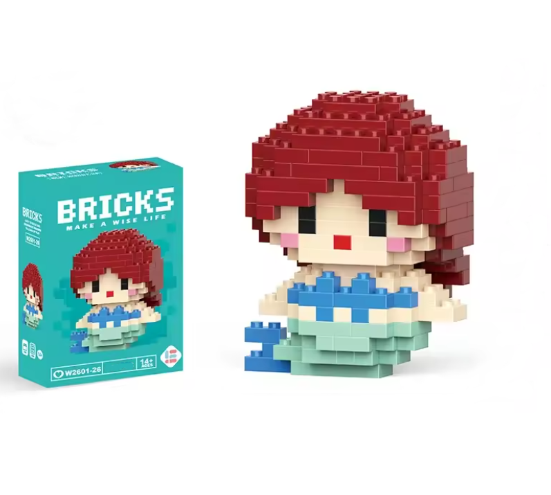 Конструктор фигурка BRICKS пиксели Русалочка Ариэль 177 деталей (W026)