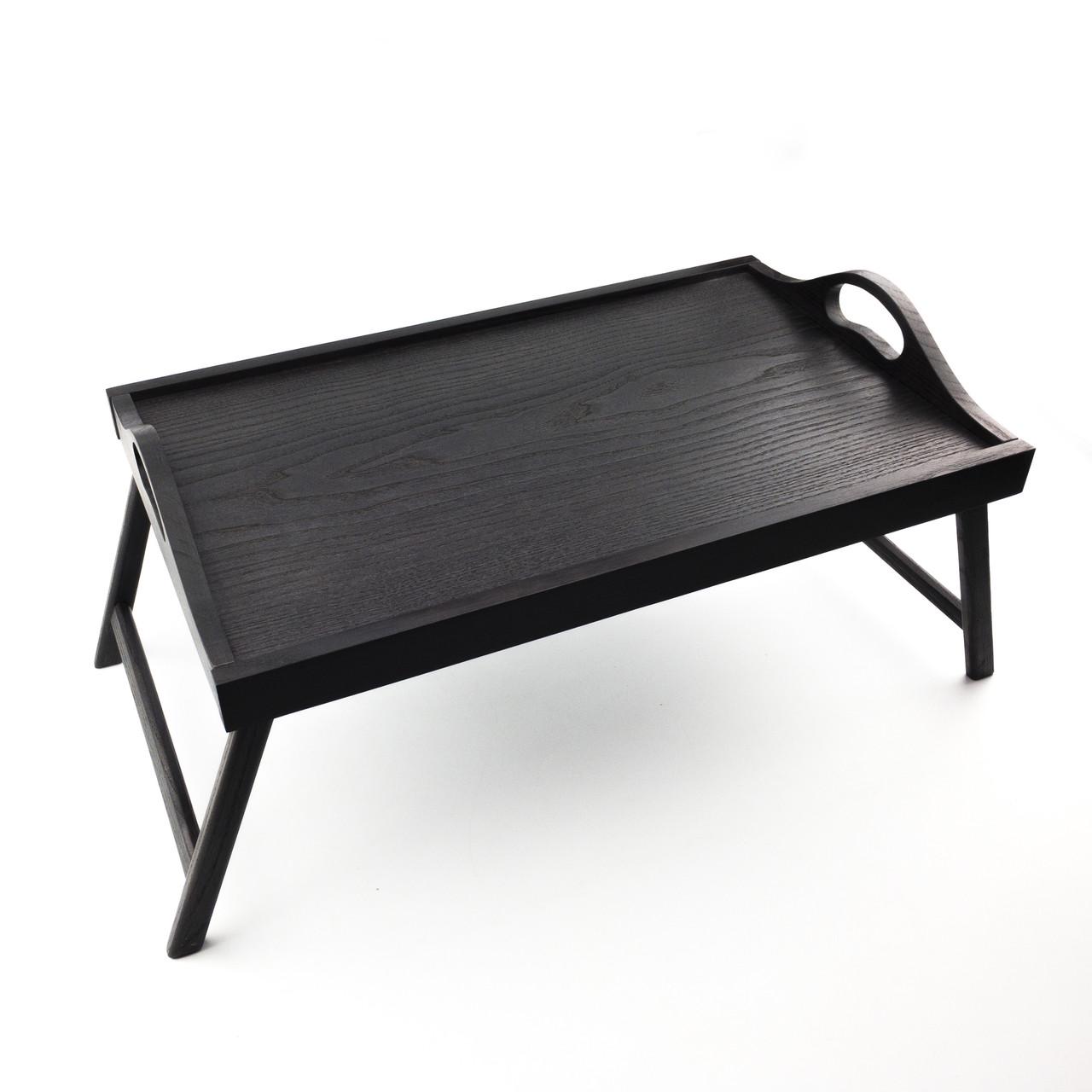 Поднос-столик деревянный на ножках 33х53 см Черный (хрпс1111чу)