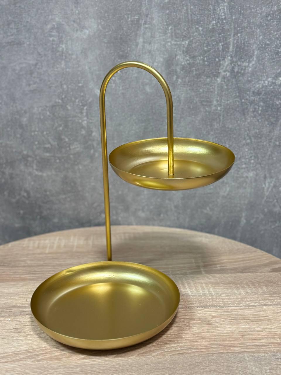 Фруктовниця Lenardi Y-31 2-х ярусна металева 31х20х16х16,5 см Золотистий