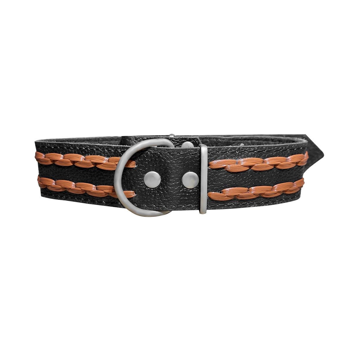 Ошейник кожаный Заплет с подкладом 45 мм 56-67 см (00000007504)