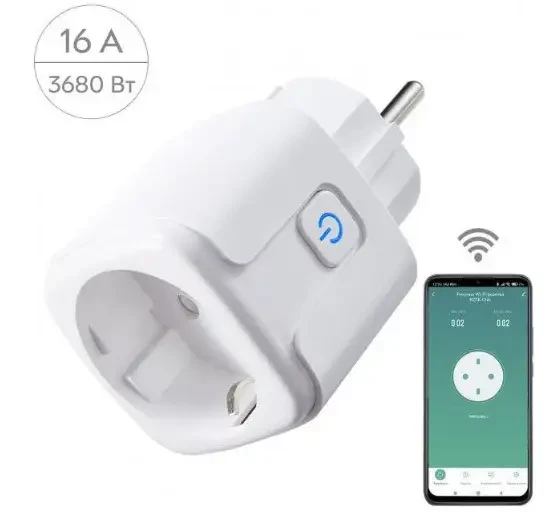 Розумна розетка Tuya Smart Life 16А лічильником електроенергії Білий (2612939336) - фото 2 Розумна розетка Tuya Smart Life 16А лічильником електроенергії Білий (2612939336) - фото 2