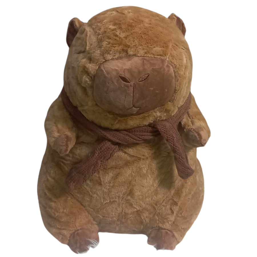 Мягкая игрушка Капибара с шарфом 40 см Коричневый (9067/40)