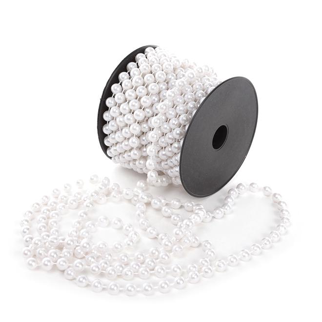 Бусы пластиковые Flora 8 мм х 10 м Белый (11710)