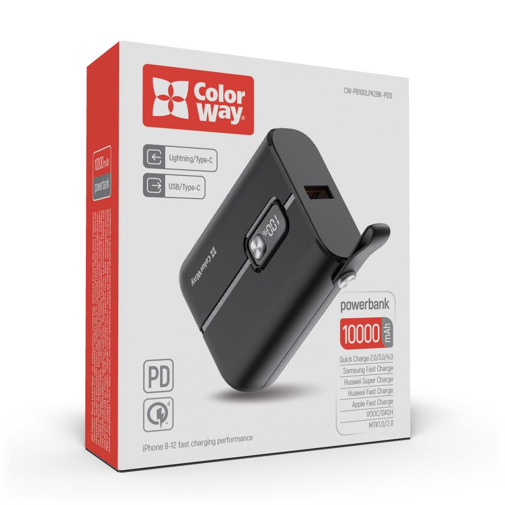 Повербанк ColorWay Full power USB QC3.0/USB-C Power Delivery 22,5W 10000 mAh Black (CW-PB100LPK2BK-PDD) - фото 9