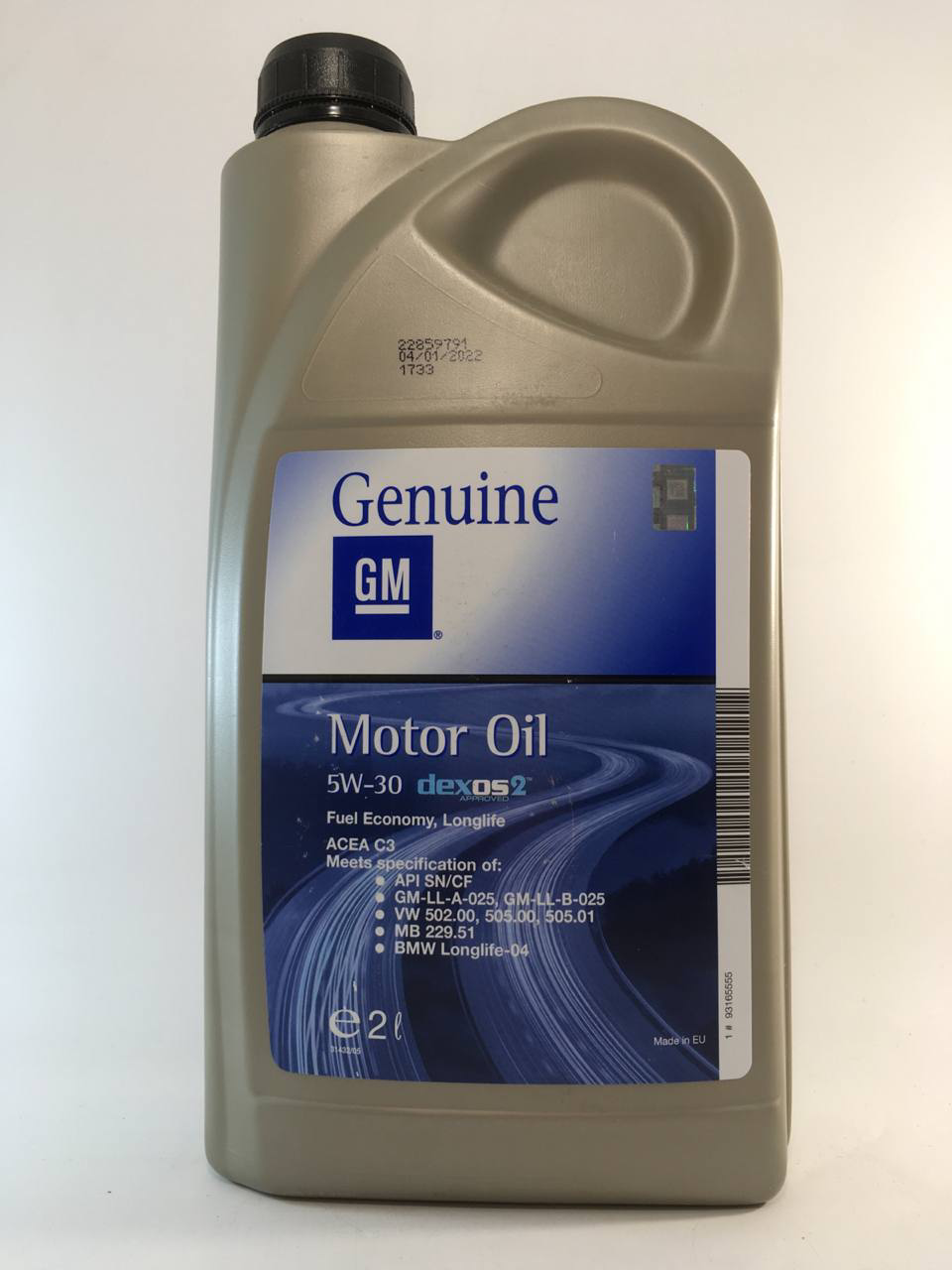 Моторное масло GM Dexos 2 C3 SN/CF 5W-30 2 л (93165555)