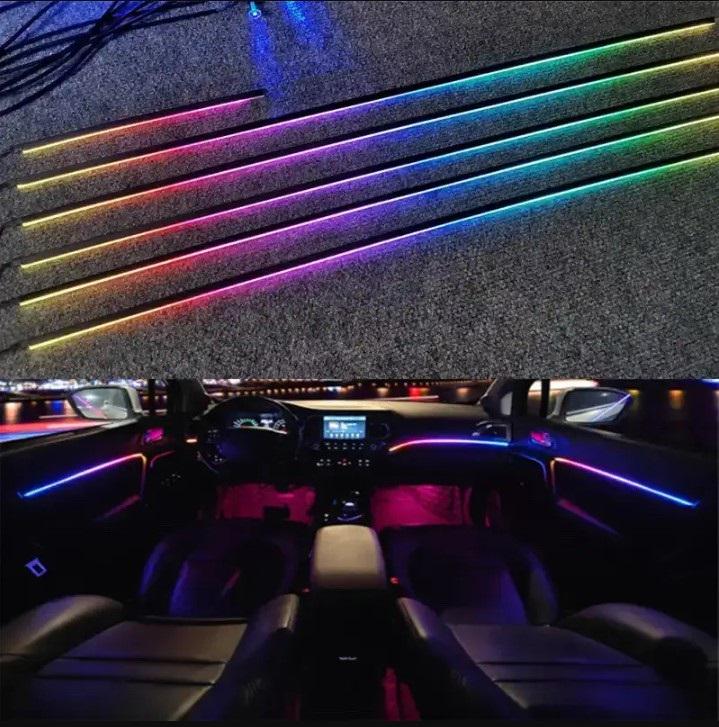 Підсвітка автомобільна в салон Ambient Rgb 6в1 багатобарвна стрічка в торпеду 12 В (4705) - фото 2 Підсвітка автомобільна в салон Ambient Rgb 6в1 багатобарвна стрічка в торпеду 12 В (4705) - фото 2