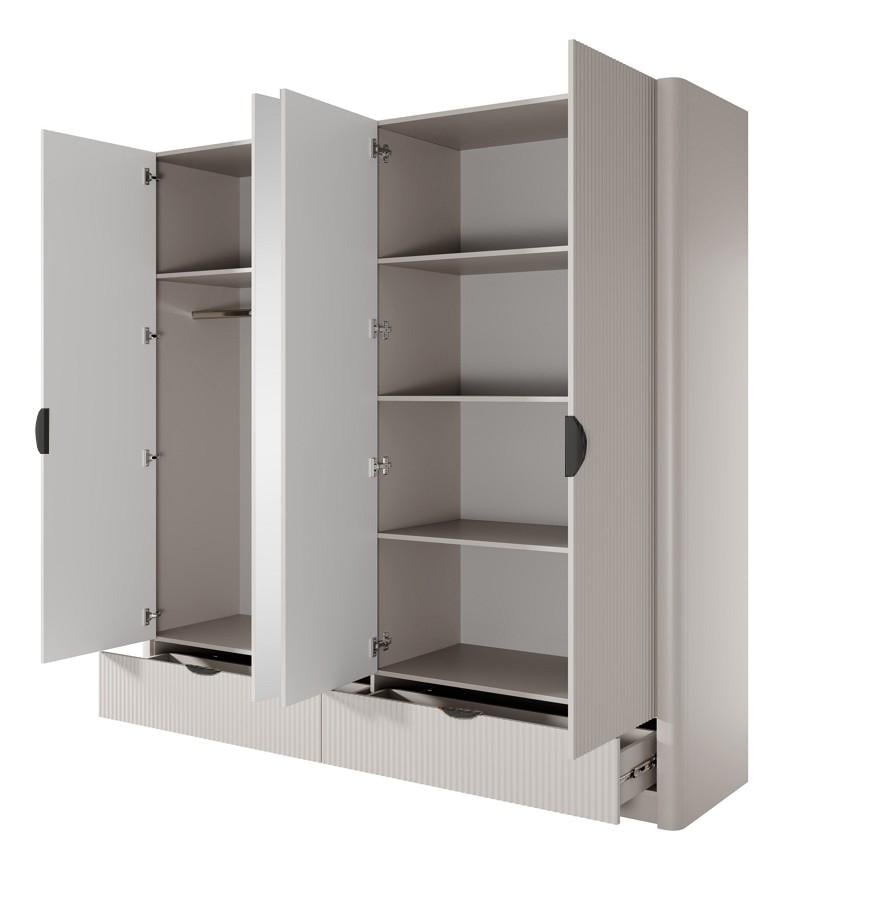 ᐉ Шафа для одягу Perfect Home Lante 4D2S/213 4-дверна з дзеркалом ᐉ Шафа для одягу Perfect Home Lante 4D2S/213 4-дверна з дзеркалом
