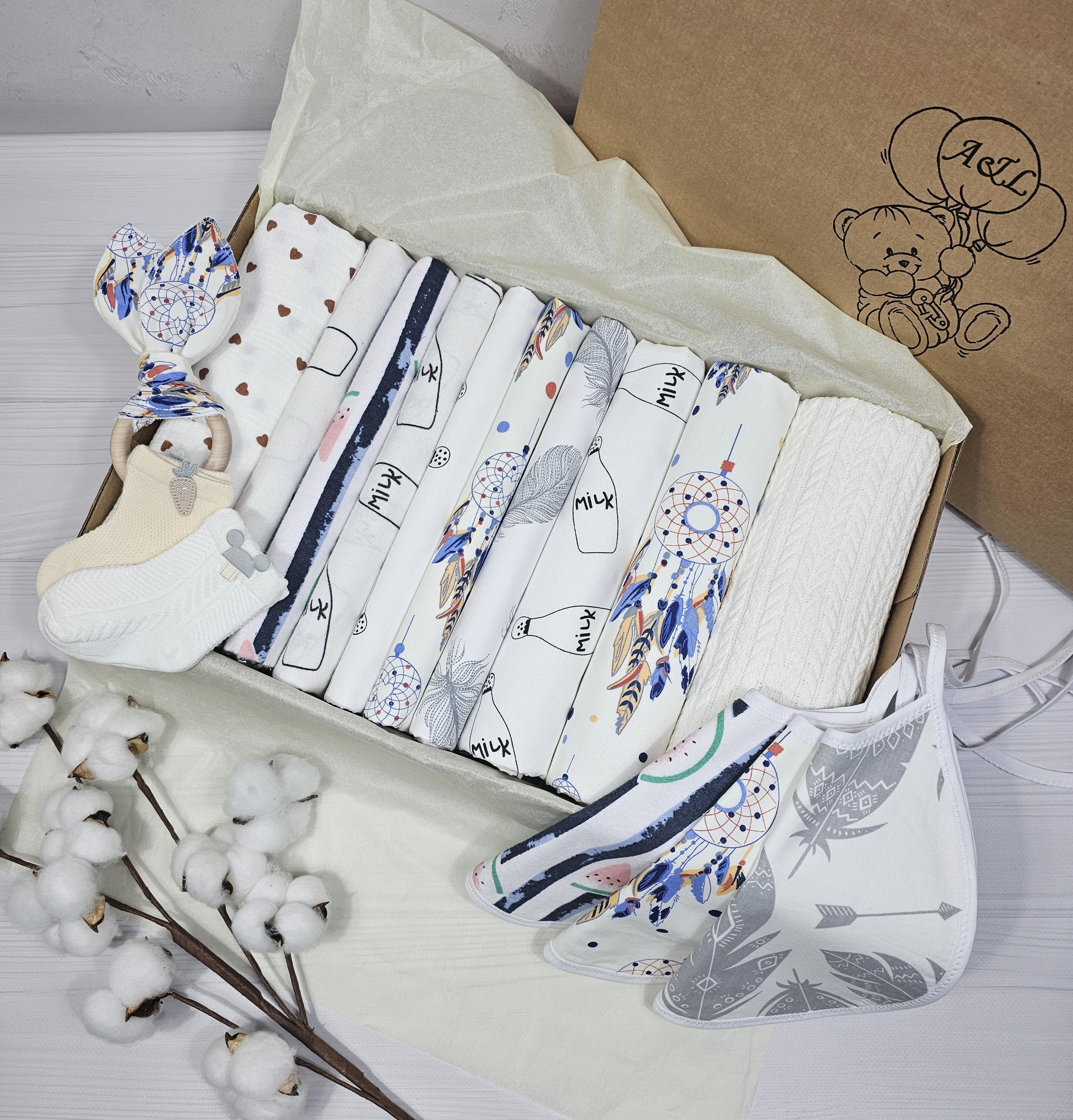 Набор для новорожденного a.l.babybox Ловец снов плед/полотенце/пеленки/грызунок (25981182)