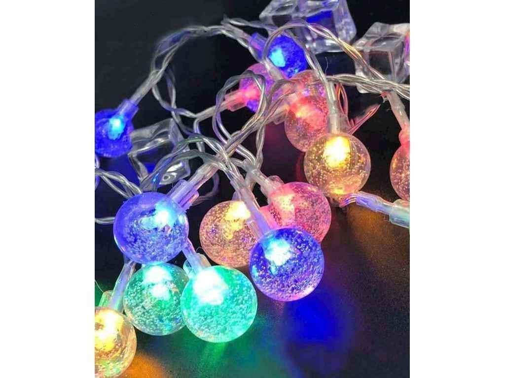 Гирлянда Шарики прозрачные 20LED 5 м с переходником (1620-54)