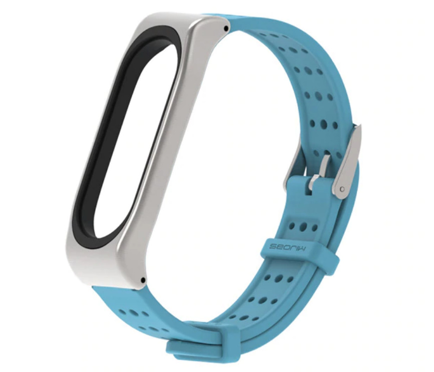 Силіконовий ремінець з перфорацією Primo Mijobs Classic для фітнес браслета Xiaomi Mi Band 4 Sky Blue (1007373794)
