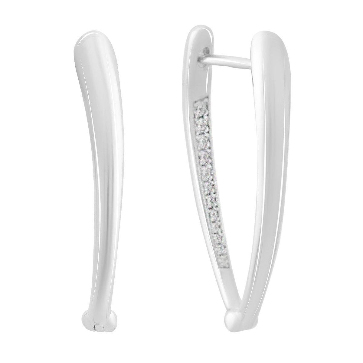 Серьги серебряные с фианитами Серьги серебряные с фианитами