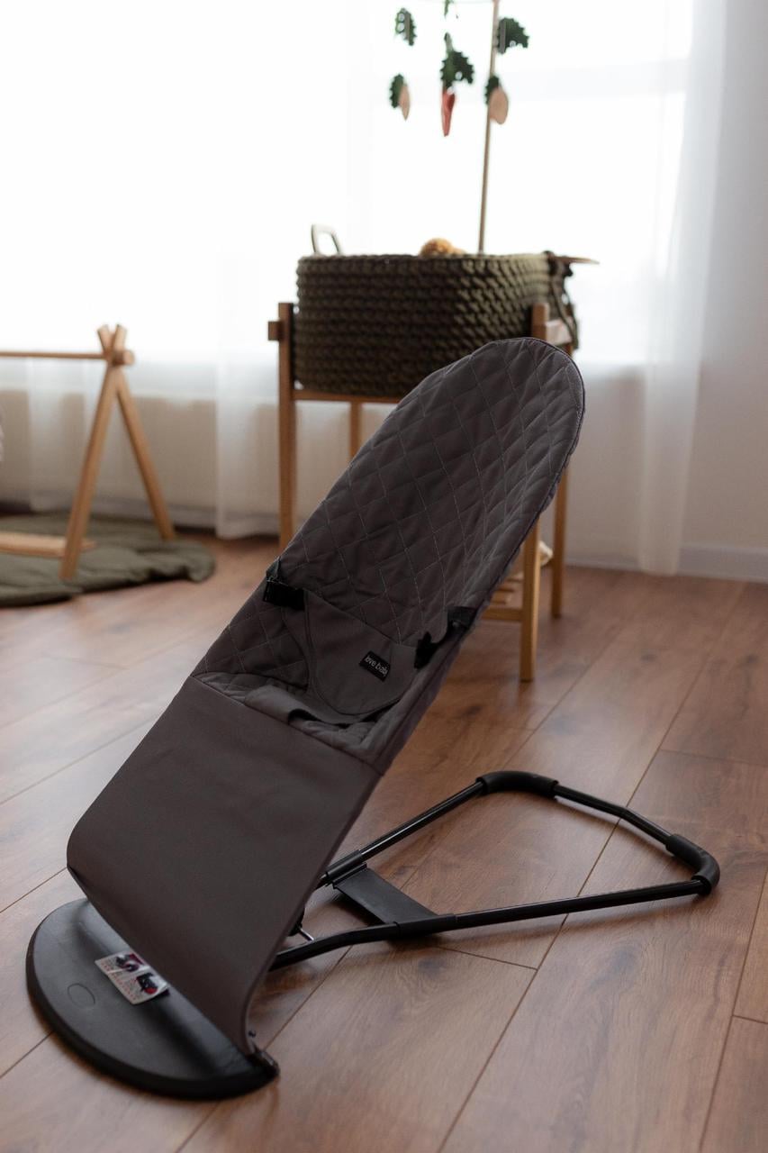 Шезлонг детский для новорожденных дуга с игрушками Серый (31800296)